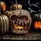 Flickering LED Burlap Pumpkin Animated Halloween Decoration 10 Inches